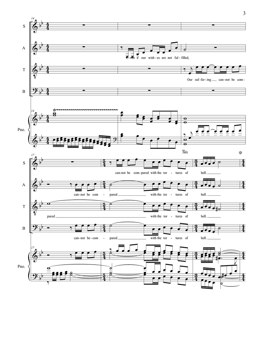 Dharma Words at Yokawa for Chorus SATB with Piano Accompaniment 4-Part scores gallery preview page 3