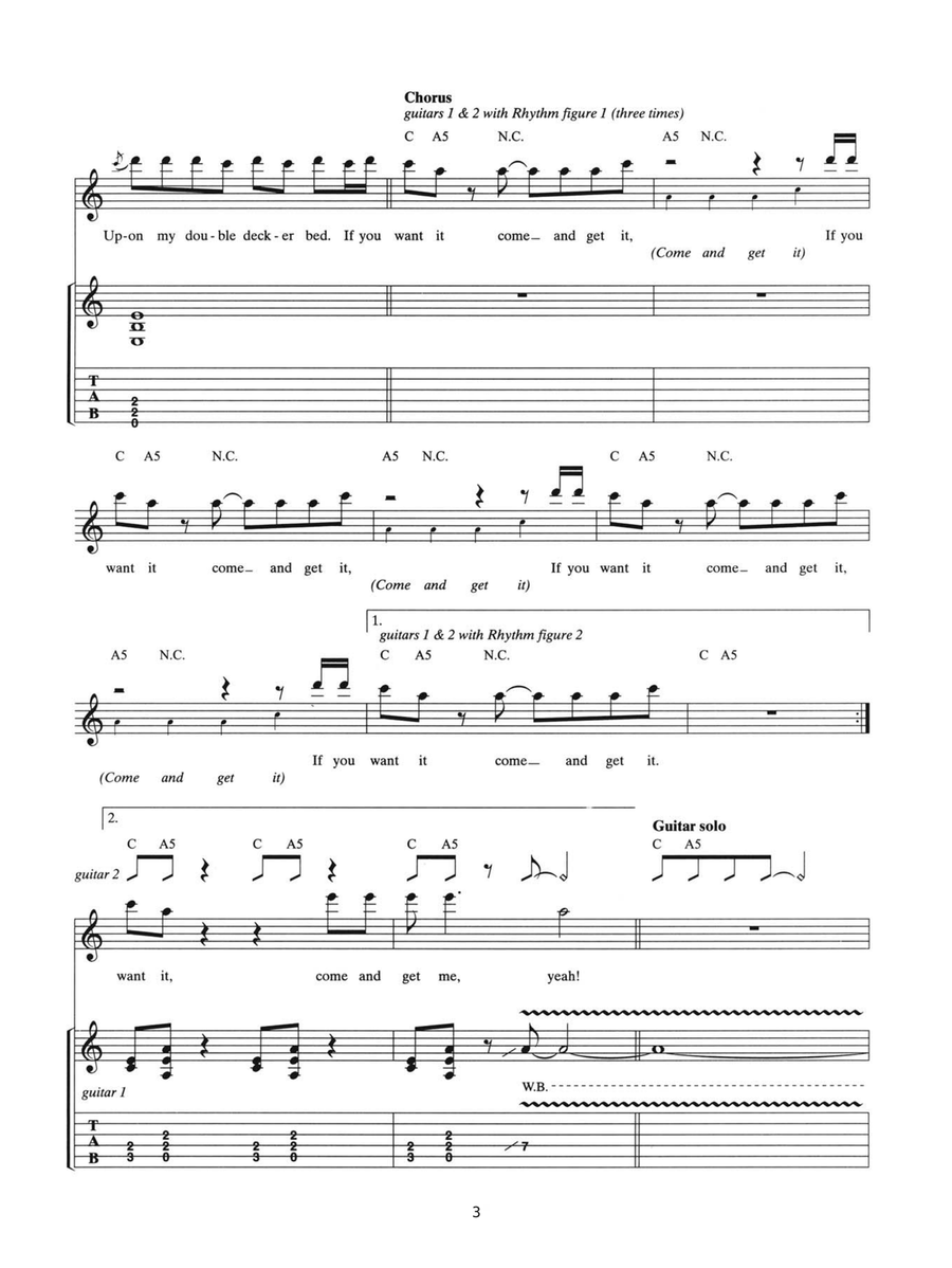 Come And Get It Come And Get It Guitar Tablature scores gallery preview page 3