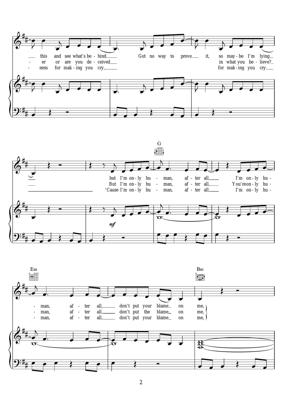 Human Human Piano, Vocal scores gallery preview page 2