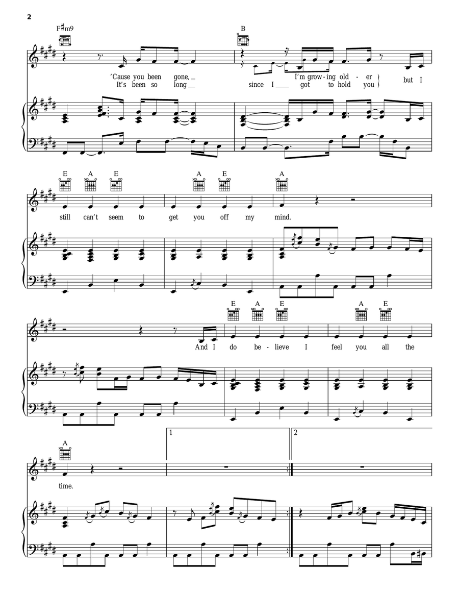 Moving On And Getting Over Piano, Vocal, Guitar scores gallery preview page 2