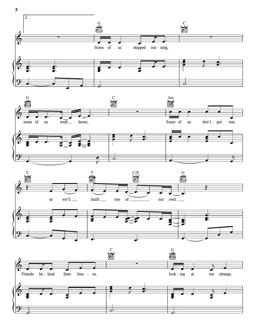 Changing Changing Piano, Vocal, Guitar scores gallery preview page 2