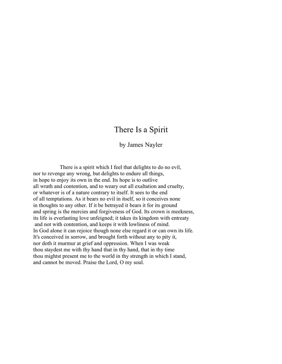 THERE IS A SPIRIT for SATB Choir a Capella, Poem by James Nayler (2024 Revision) 4-Part scores gallery preview page 2