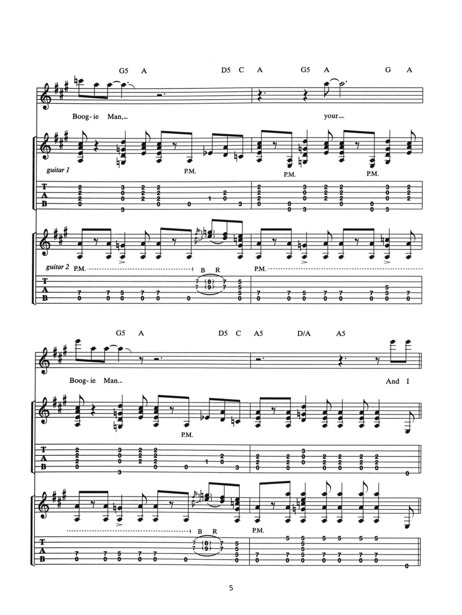 Boogie Man Guitar Tablature scores gallery preview page 5