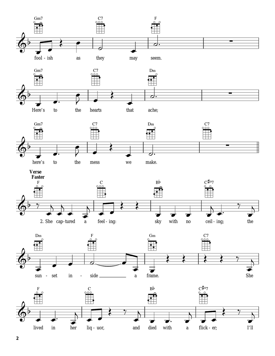 Audition (The Fools Who Dream) Ukulele scores gallery preview page 2
