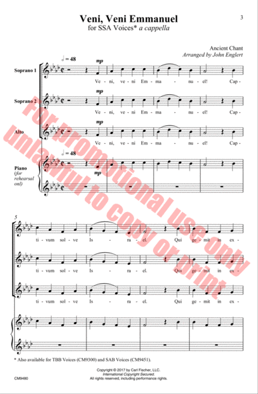 Veni, Veni Emmanuel Veni, Veni Emmanuel SSA scores gallery preview page 4