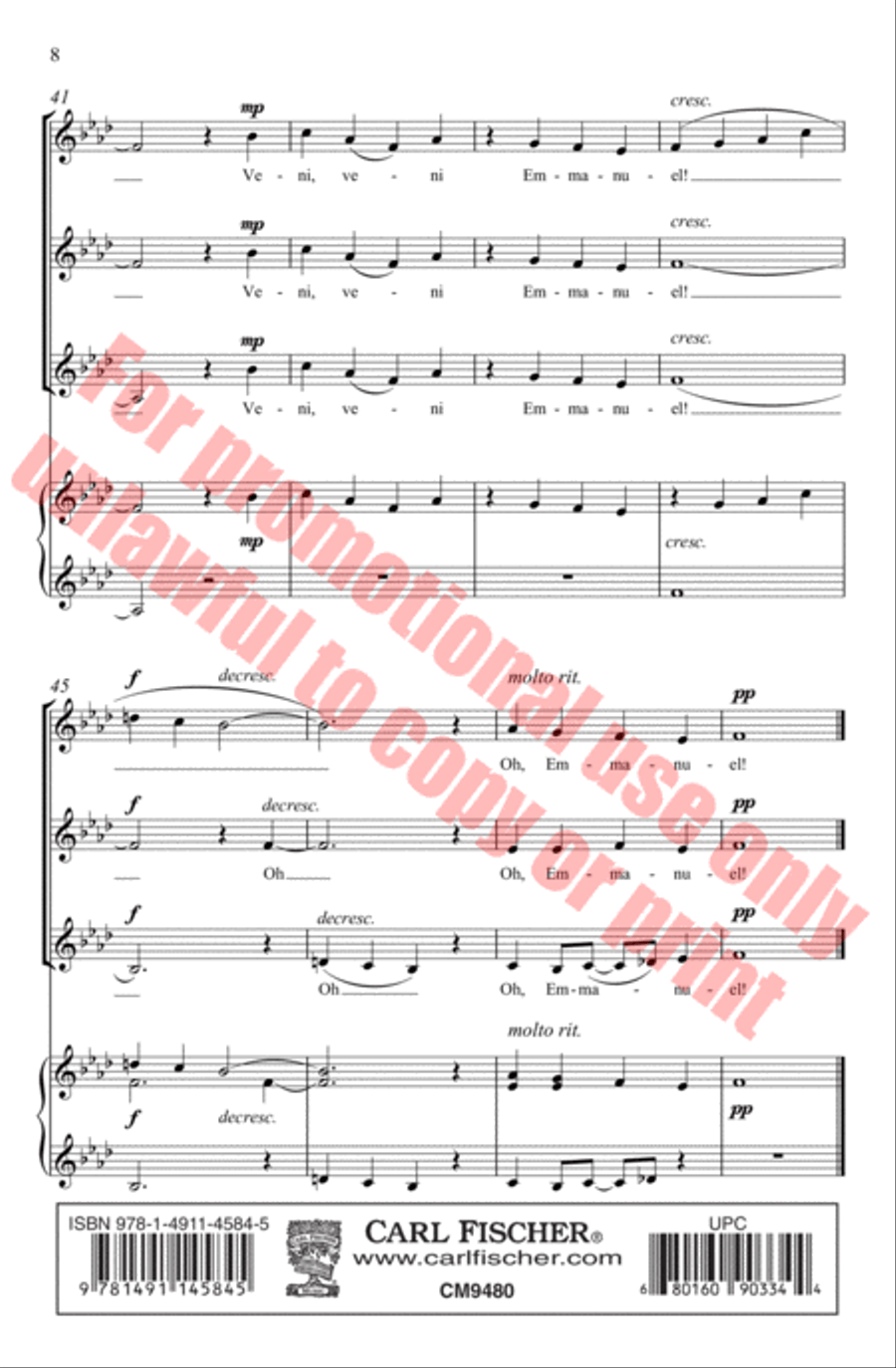 Veni, Veni Emmanuel Veni, Veni Emmanuel SSA scores gallery preview page 9