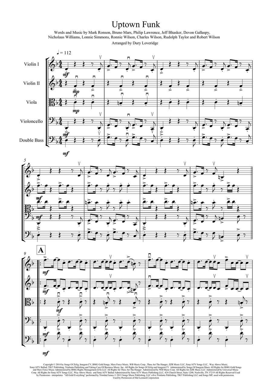Uptown Funk Uptown Funk String Orchestra scores gallery preview page 2