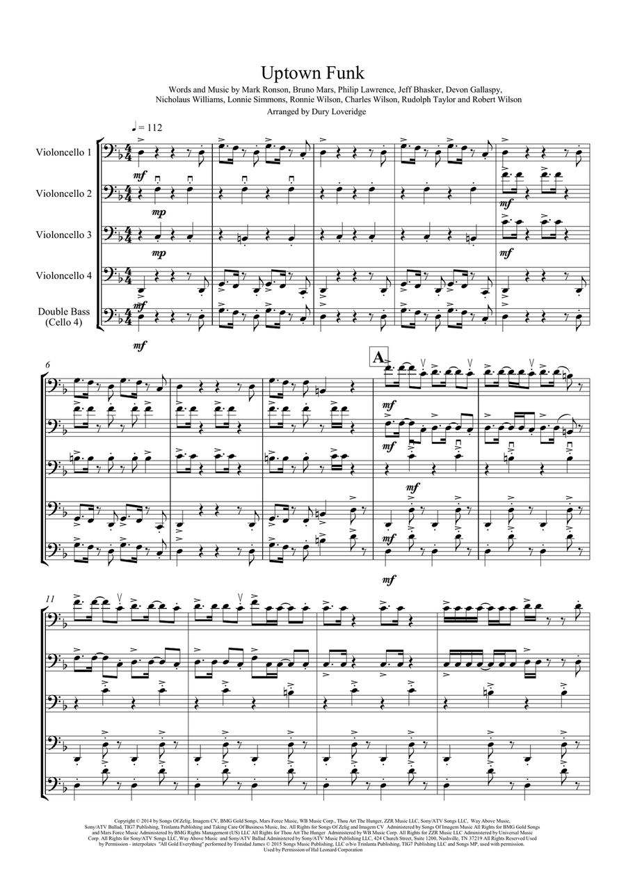 Uptown Funk Small Ensemble scores gallery preview page 2