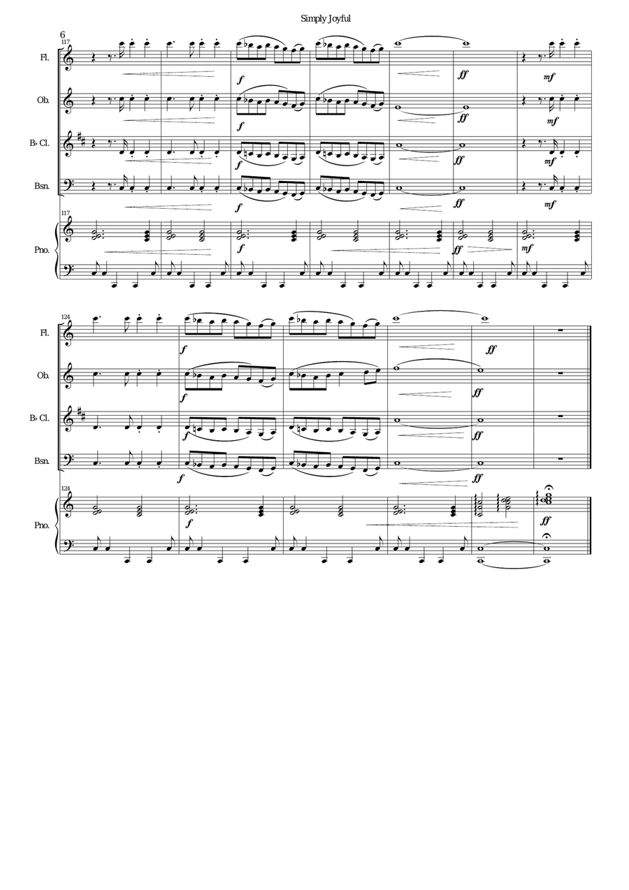 Simply joyful for wind quartet and piano Piano Accompaniment scores gallery preview page 6