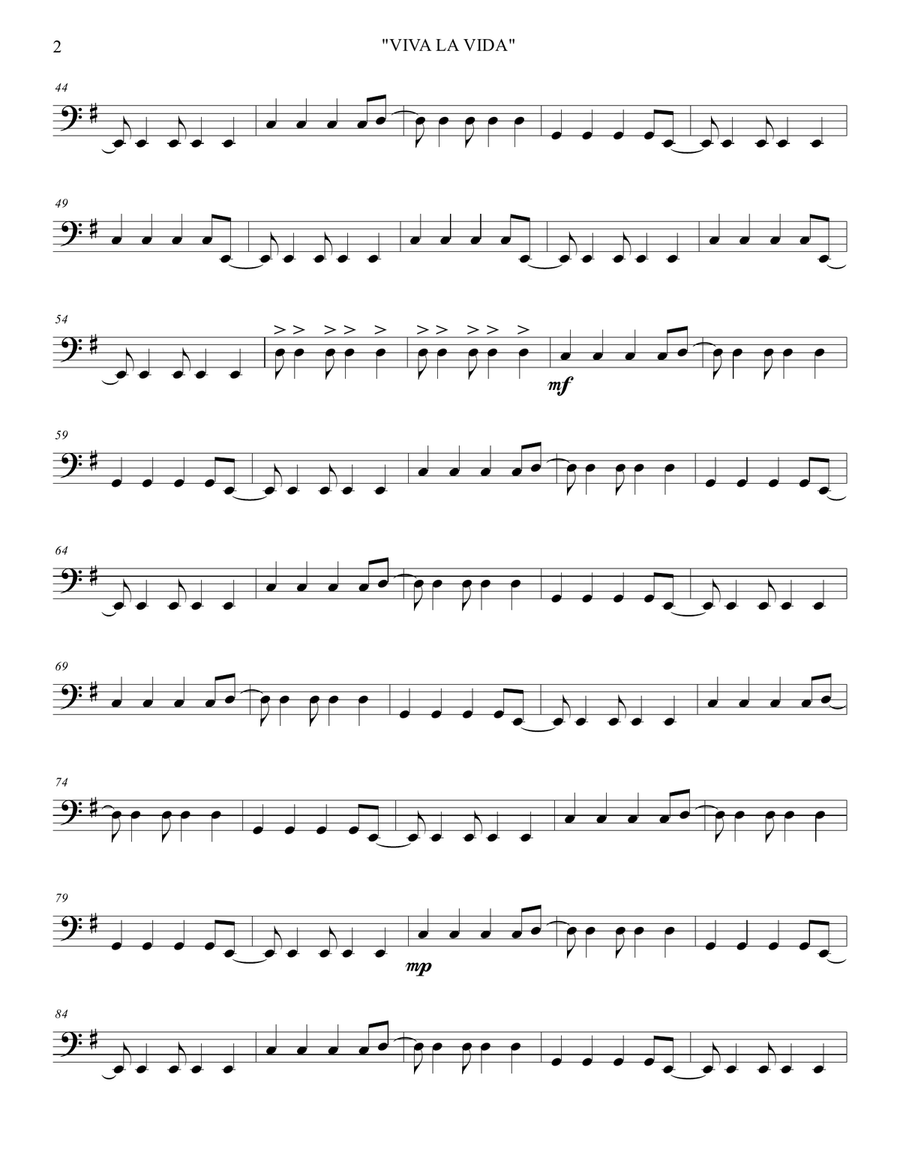Viva La Vida Viva La Vida Guitar Ensemble scores gallery preview page 4