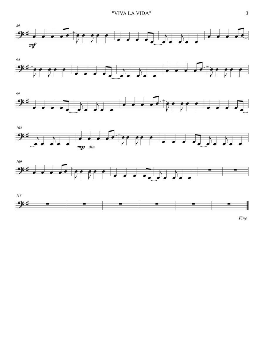 Viva La Vida Viva La Vida Guitar Ensemble scores gallery preview page 5