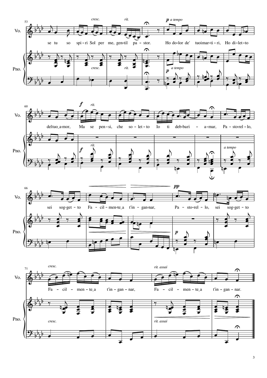 Se tu m'ami, se sospiri - F Minor Voice Solo scores gallery preview page 4