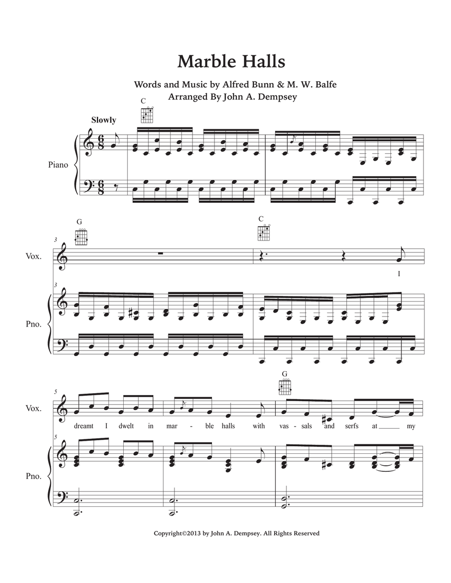 (I Dreamt I Dwelt in) Marble Halls Piano, Vocal scores gallery preview page 4