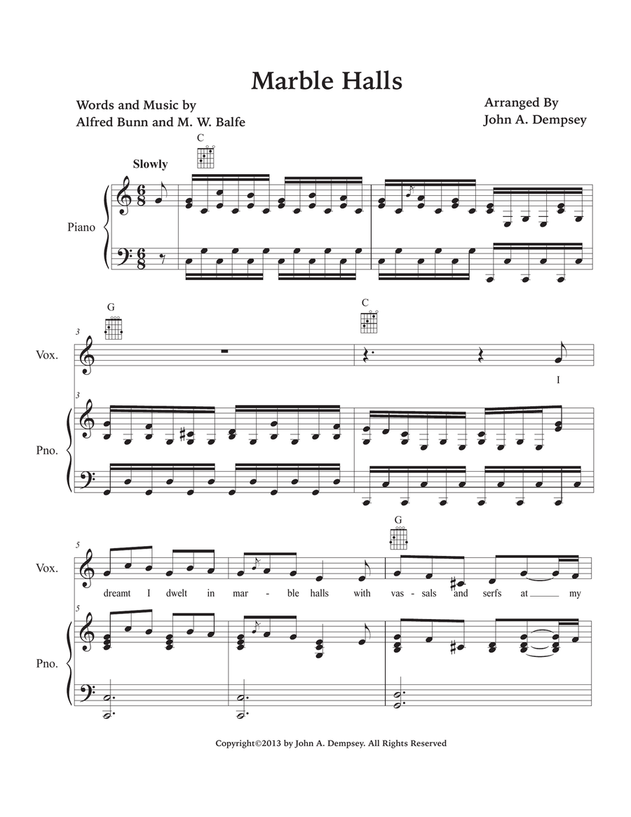 Marble Halls Piano, Vocal scores gallery preview page 4