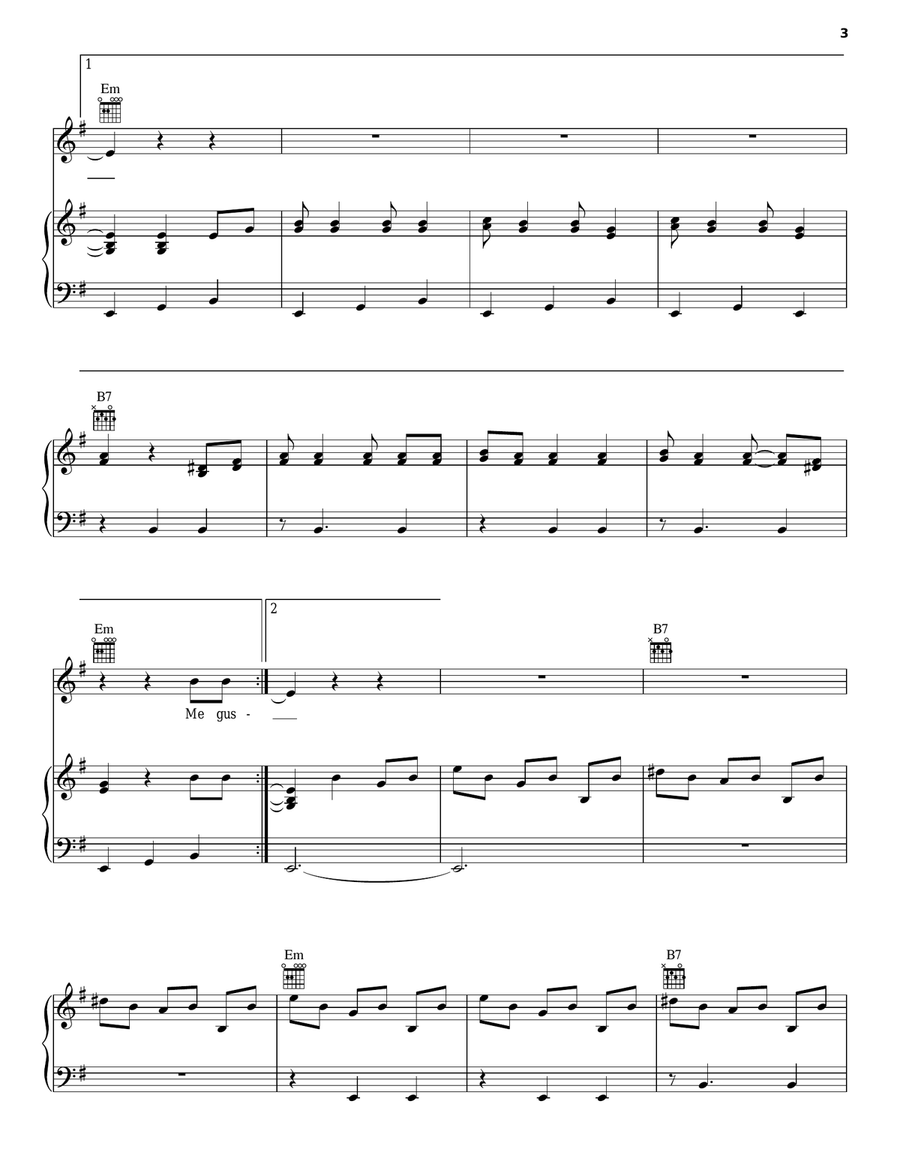 Cancion Del Mariachi Cancion Del Mariachi Piano, Vocal, Guitar scores gallery preview page 3