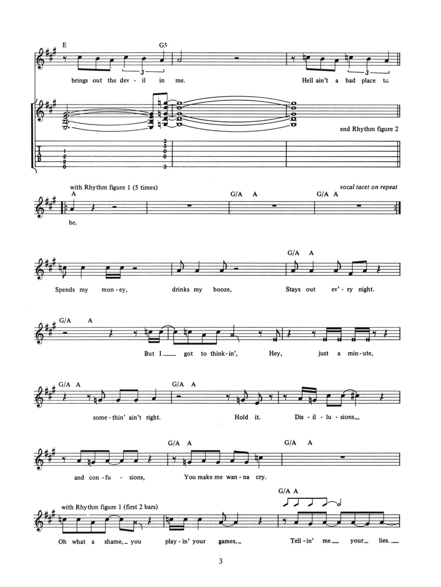 Hell Ain't A Bad Place To Be Guitar Tablature scores gallery preview page 3