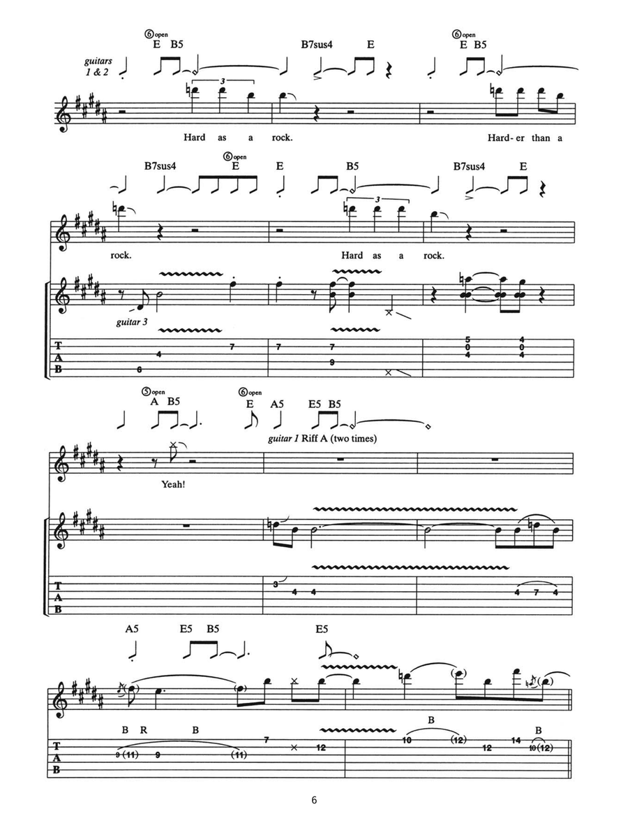 Hard As A Rock Hard As A Rock Guitar Tablature scores gallery preview page 6