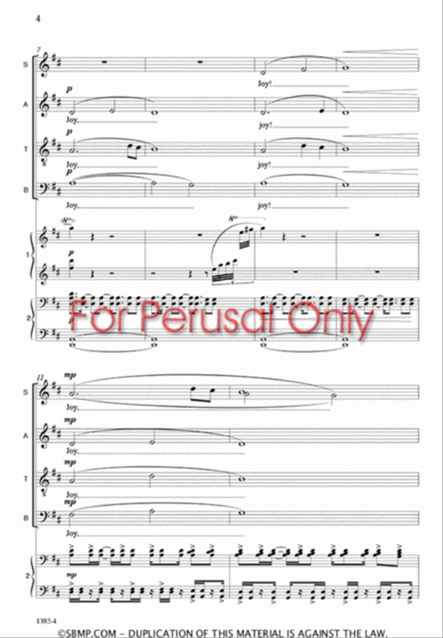 Joy - SATB Octavo Joy - SATB Octavo 4-Part scores gallery preview page 3