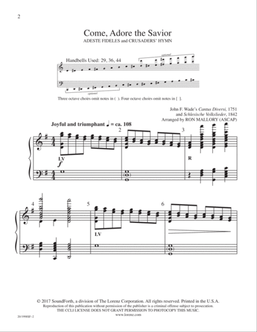 Come, Adore the Savior 5-Octaves scores gallery preview page 2