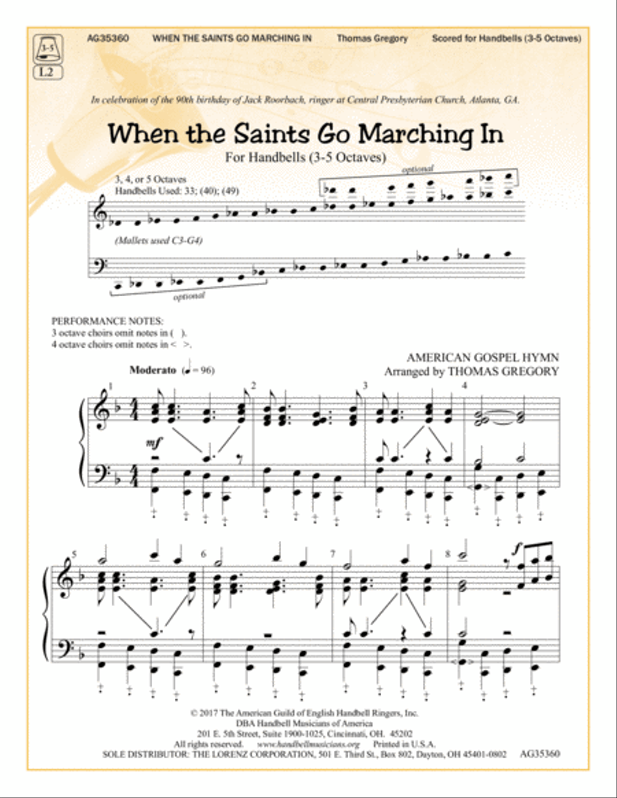 When the Saints Go Marching In Handbell scores gallery preview page 2