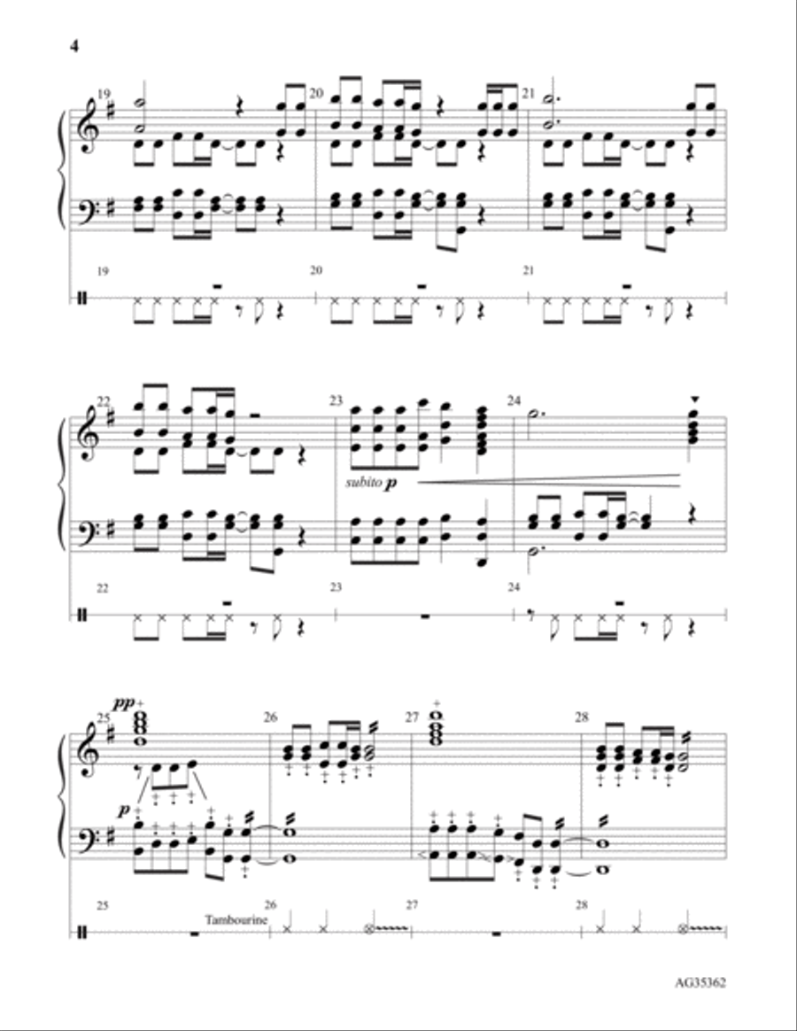 Over My Head, I Hear Music in the Air! Handbell scores gallery preview page 4