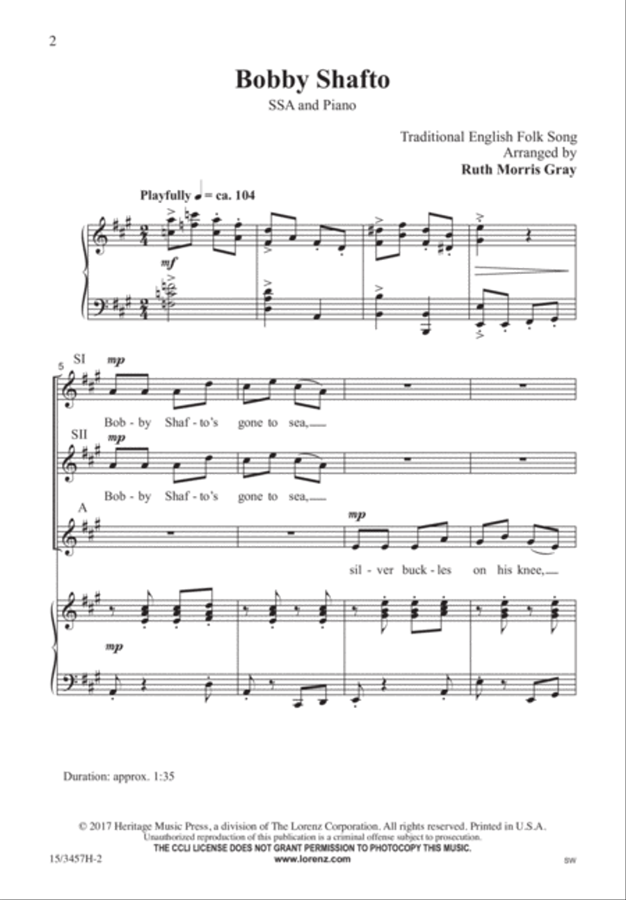 Bobby Shafto Bobby Shafto SSA scores gallery preview page 2