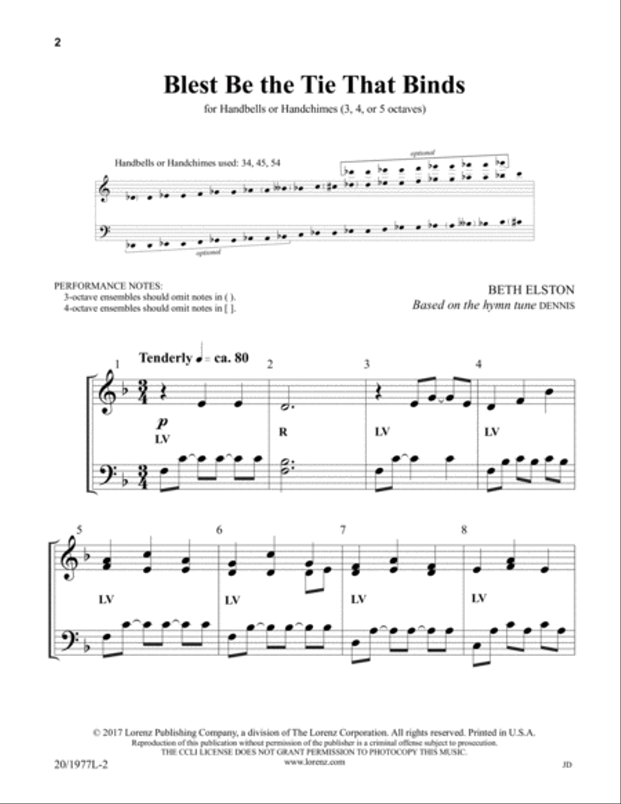 Blest Be the Tie That Binds 5-Octaves scores gallery preview page 2