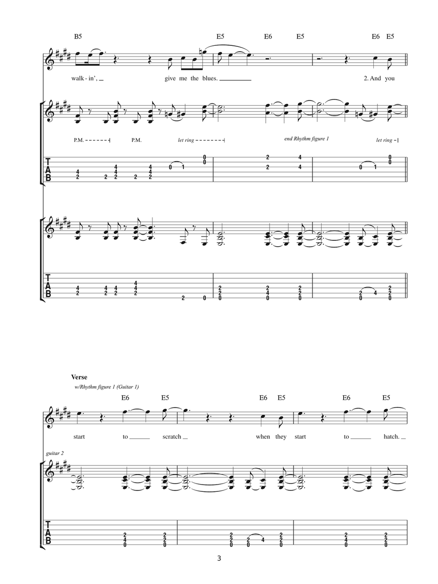 Crabsody In Blue Crabsody In Blue Guitar Tablature scores gallery preview page 3