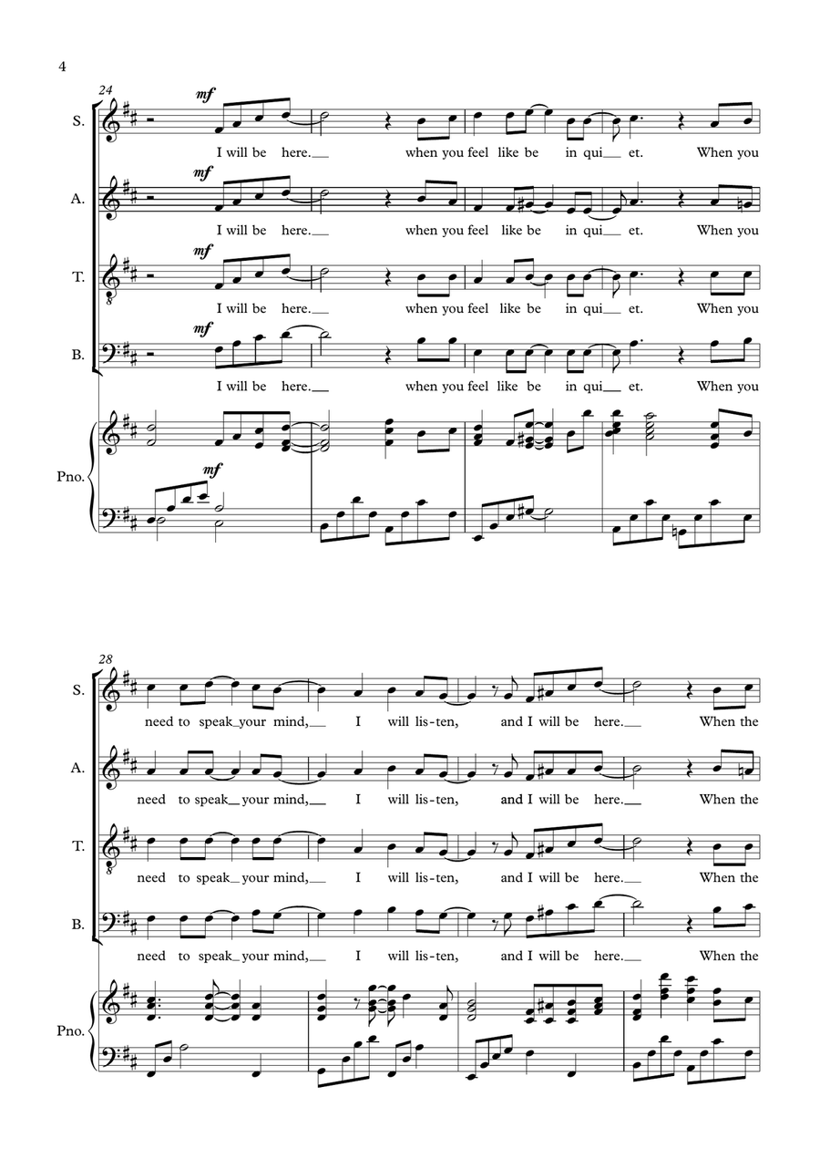 I Will Be Here I Will Be Here 4-Part scores gallery preview page 4