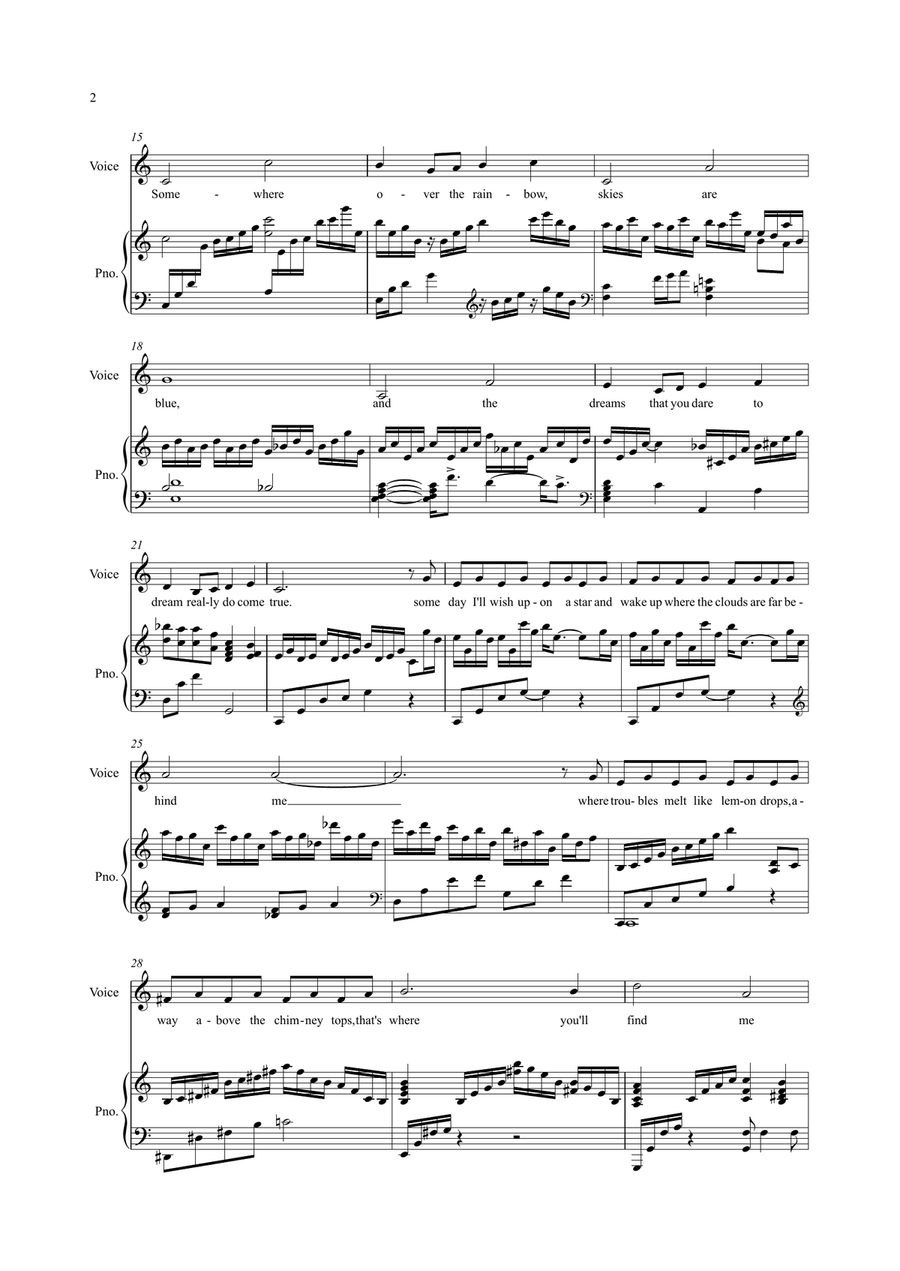 Over The Rainbow (from The Wizard Of Oz) Piano, Vocal scores gallery preview page 2