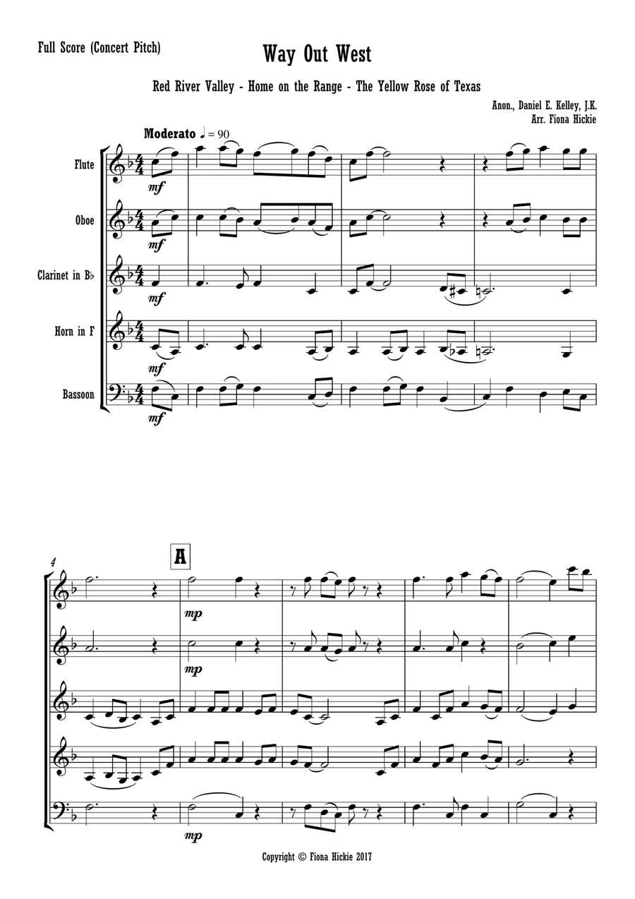 Way Out West Way Out West Woodwind Quintet scores gallery preview page 2