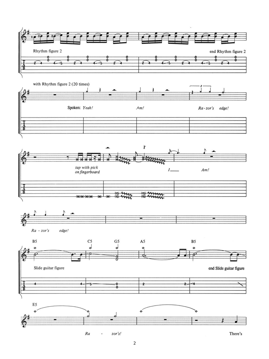 The Razor's Edge Guitar Tablature scores gallery preview page 2