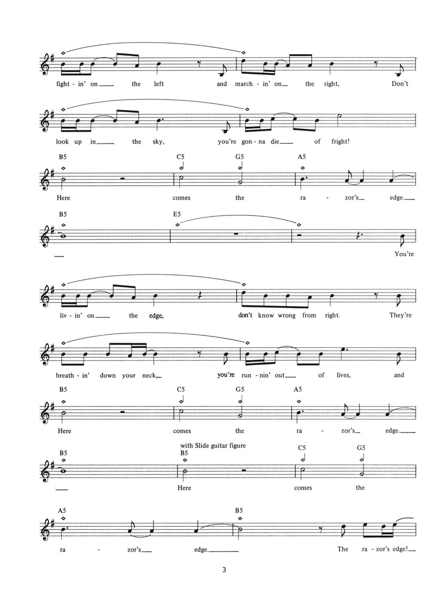 The Razor's Edge Guitar Tablature scores gallery preview page 3