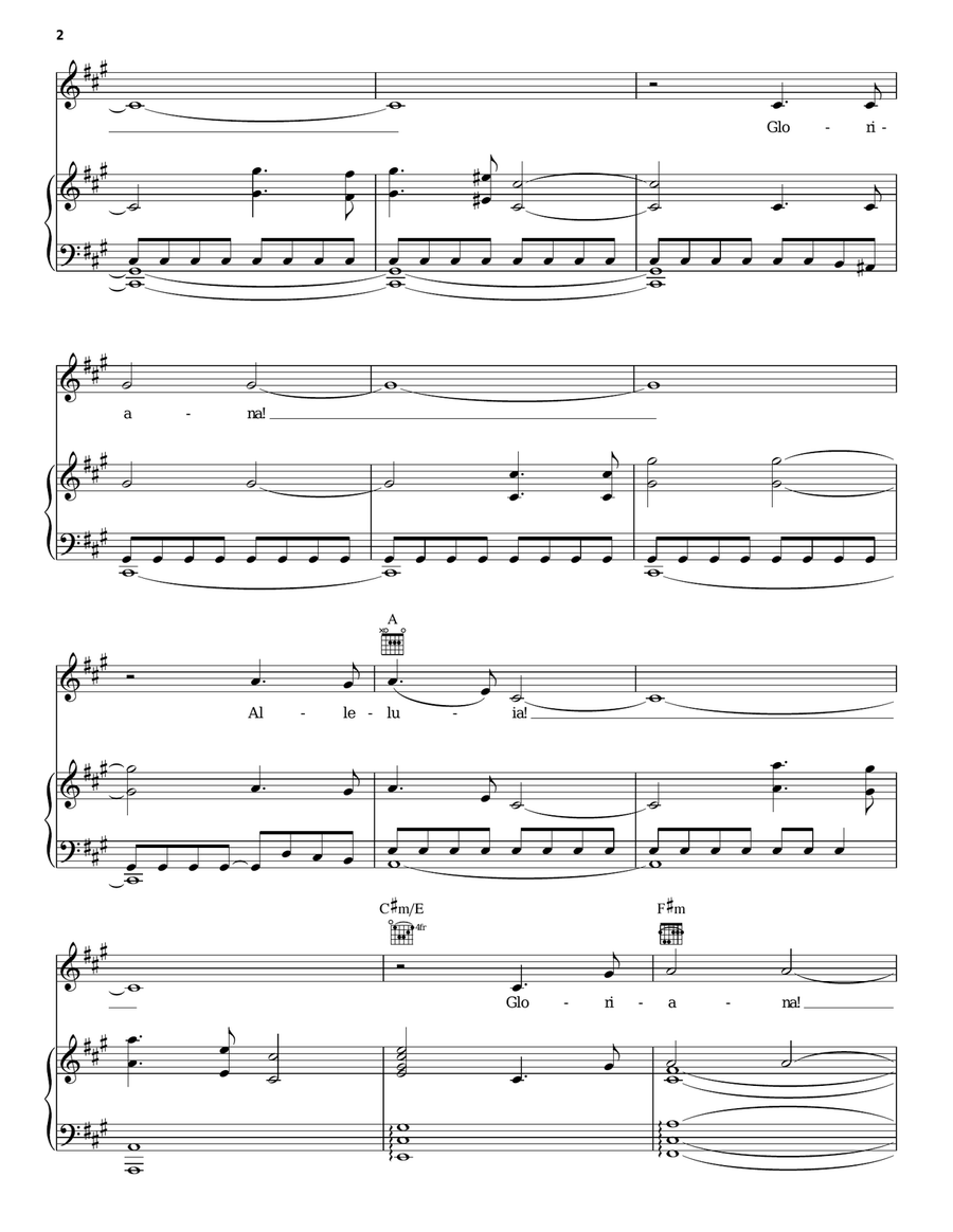 Victoria Theme: Alleluia Victoria Theme: Alleluia Piano, Vocal, Guitar scores gallery preview page 2