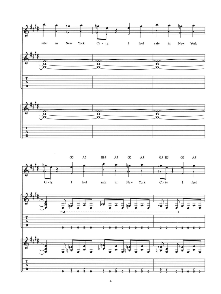 Safe In New York City Safe In New York City Guitar Tablature scores gallery preview page 4