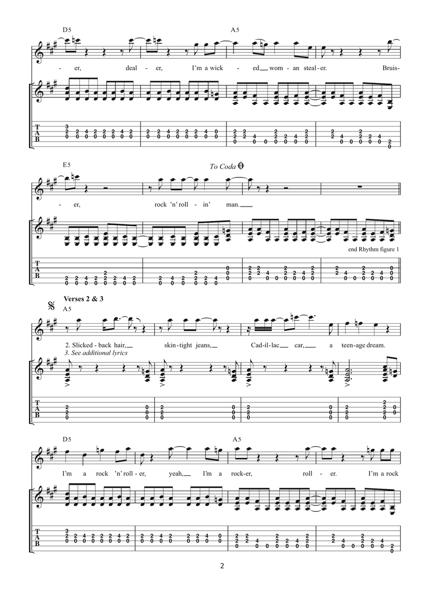 Rocker Rocker Guitar Tablature scores gallery preview page 2