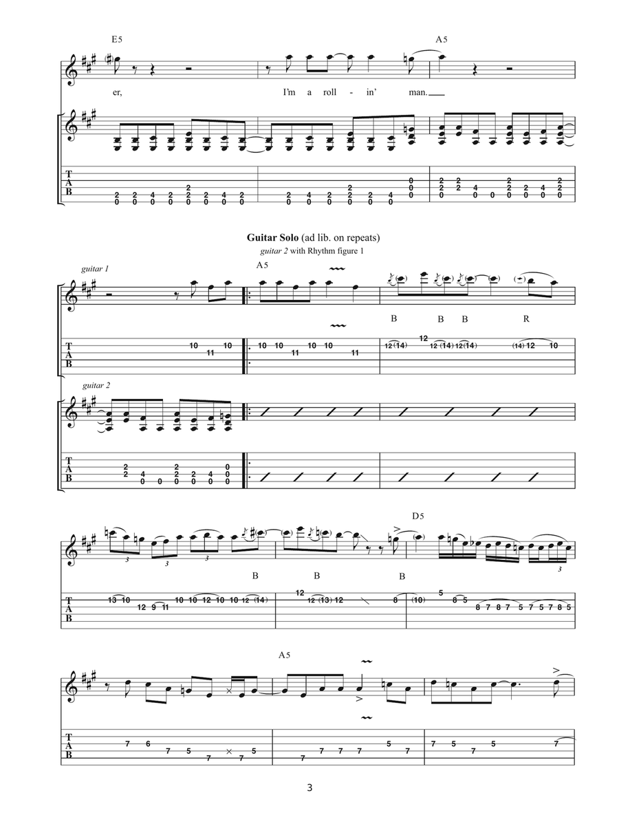 Rocker Rocker Guitar Tablature scores gallery preview page 3