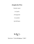 Secular music in 4 parts (arrangements for 4 recorders)