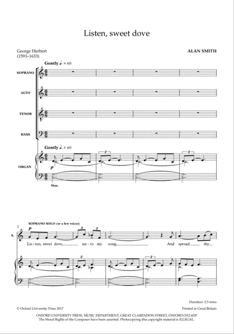 Listen, sweet dove Listen, sweet dove 4-Part scores gallery preview page 2