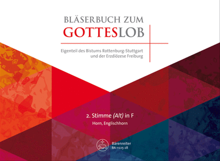 Blaserbuch zum Gotteslob -Preludes and accompaniments / free works- (Gemeinsamer Eigenteil des Bistums Rottenburg-Stuttgart und der Erzdiozese Freiburg) English Horn scores gallery preview page 1