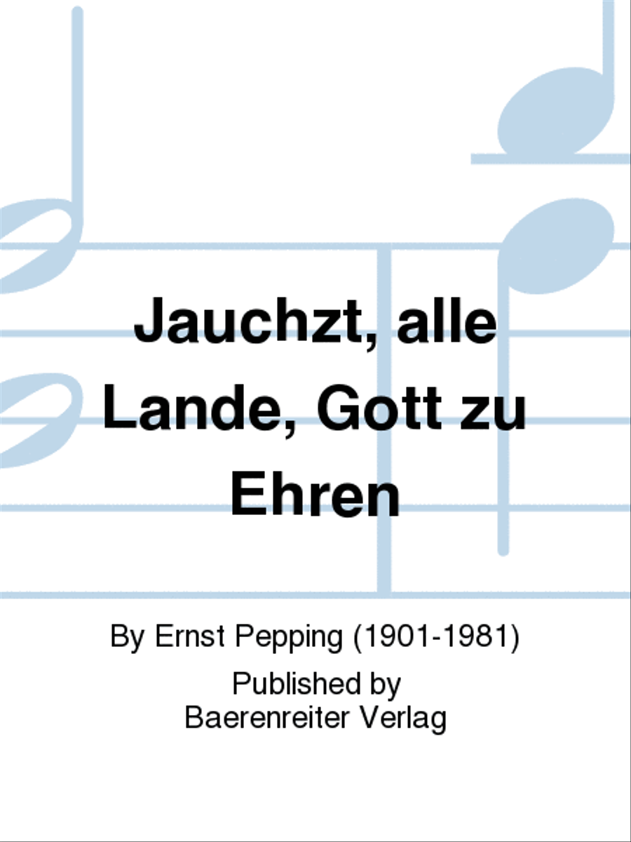 Jauchzt, alle Lande, Gott zu Ehren Men's Choir scores gallery preview page 1