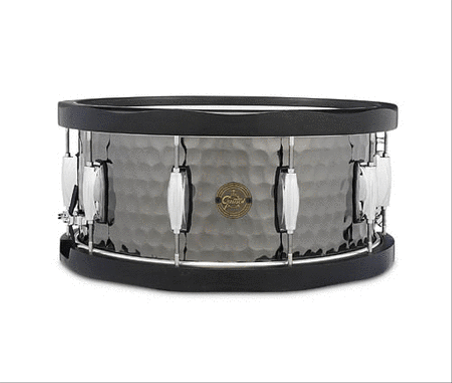 Gretsch 6.5X14 Hammered Black Steel Wood Hoop Snare Drum Snare Drum scores gallery preview page 2