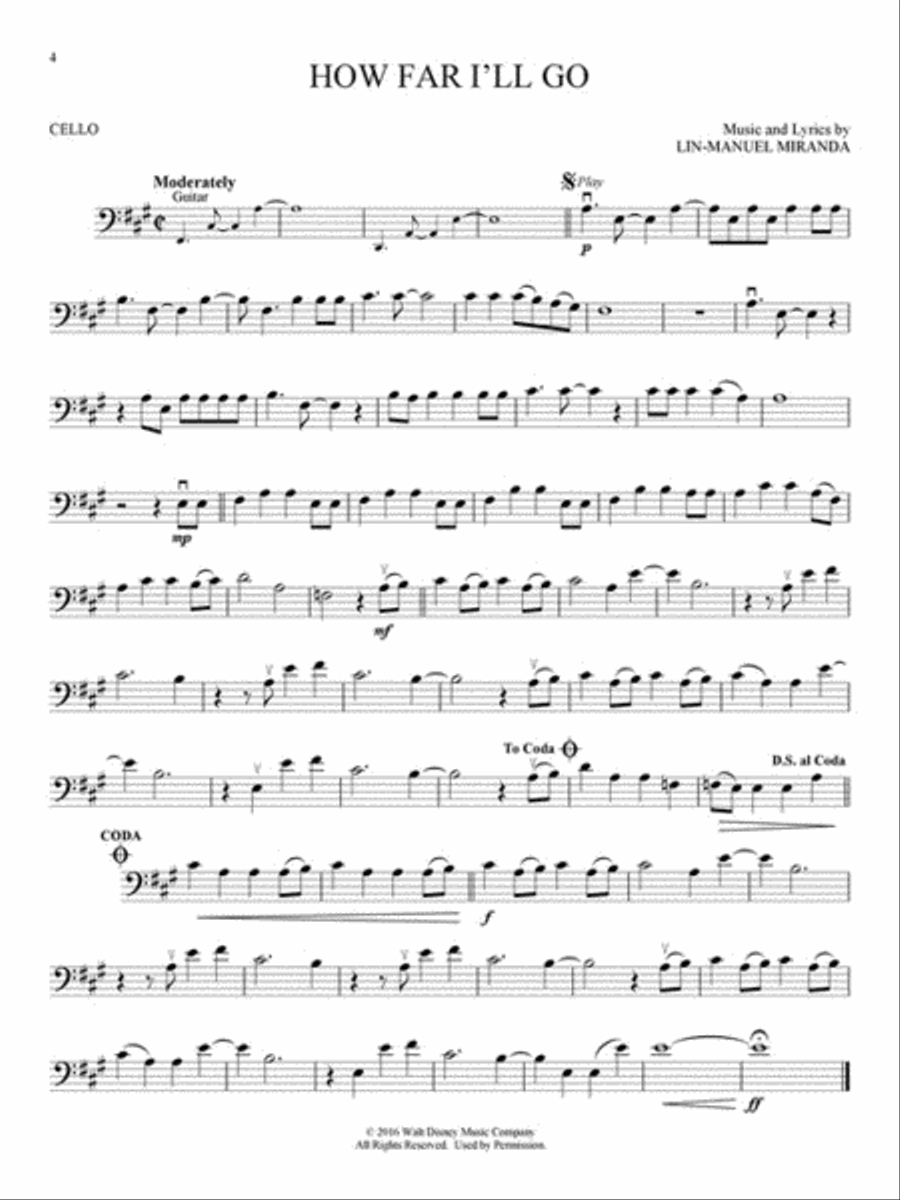 Moana Cello scores gallery preview page 3