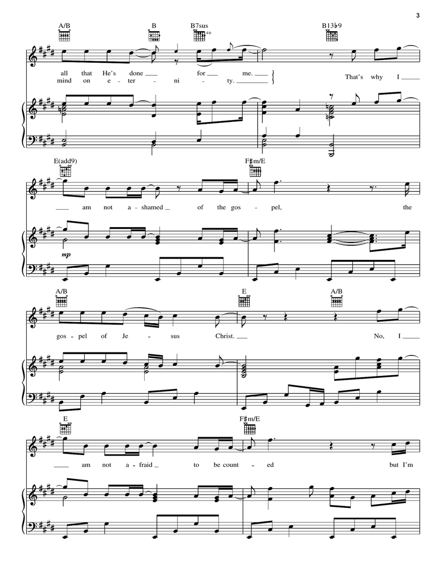 I Am Not Ashamed I Am Not Ashamed Piano, Vocal, Guitar scores gallery preview page 3
