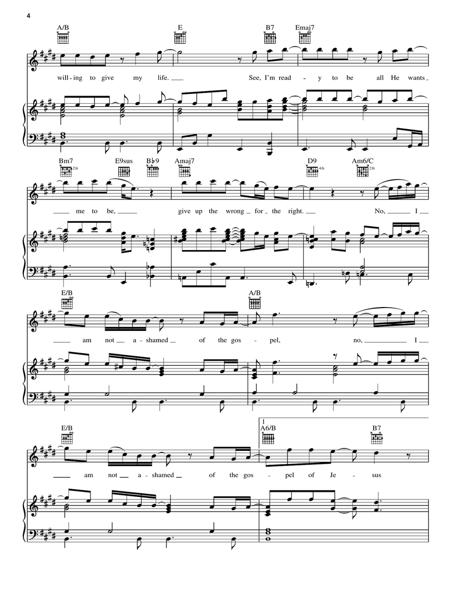 I Am Not Ashamed I Am Not Ashamed Piano, Vocal, Guitar scores gallery preview page 4