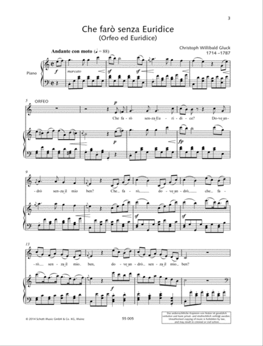 Che farò senza Euridice Voice scores gallery preview page 1