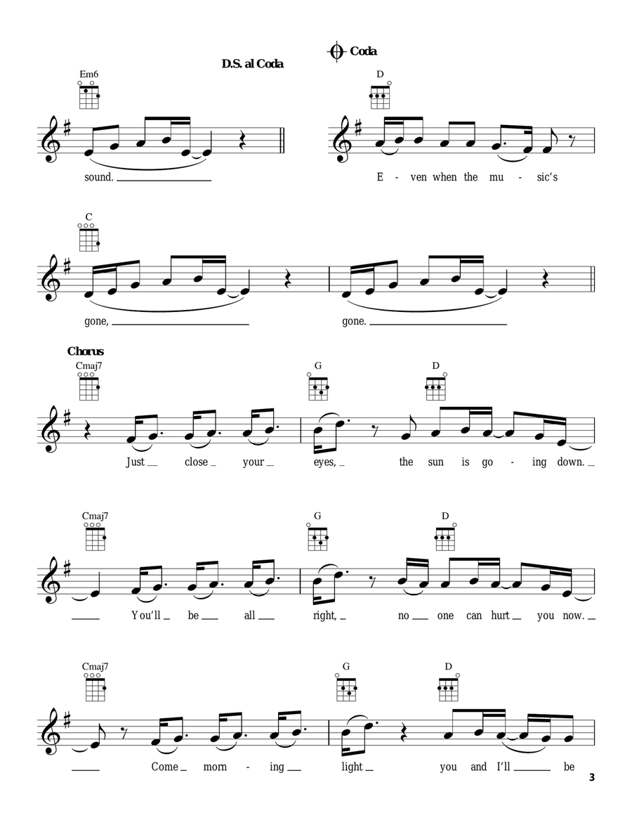 Safe & Sound (feat. The Civil Wars) (from The Hunger Games) Ukulele scores gallery preview page 3