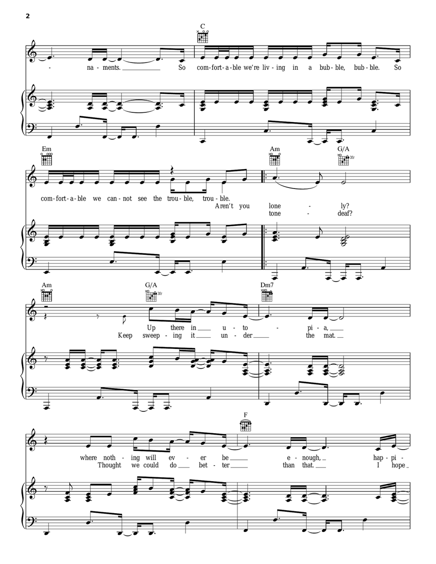 Chained To The Rhythm Chained To The Rhythm Piano, Vocal, Guitar scores gallery preview page 2