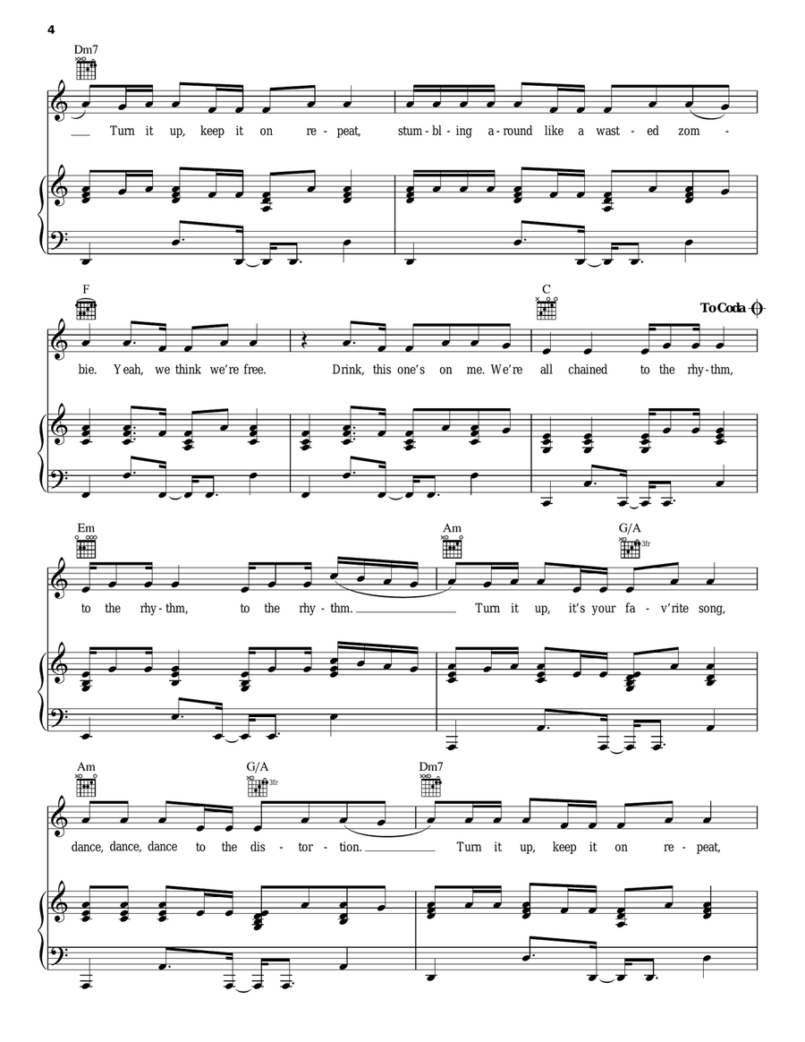 Chained To The Rhythm Chained To The Rhythm Piano, Vocal, Guitar scores gallery preview page 4