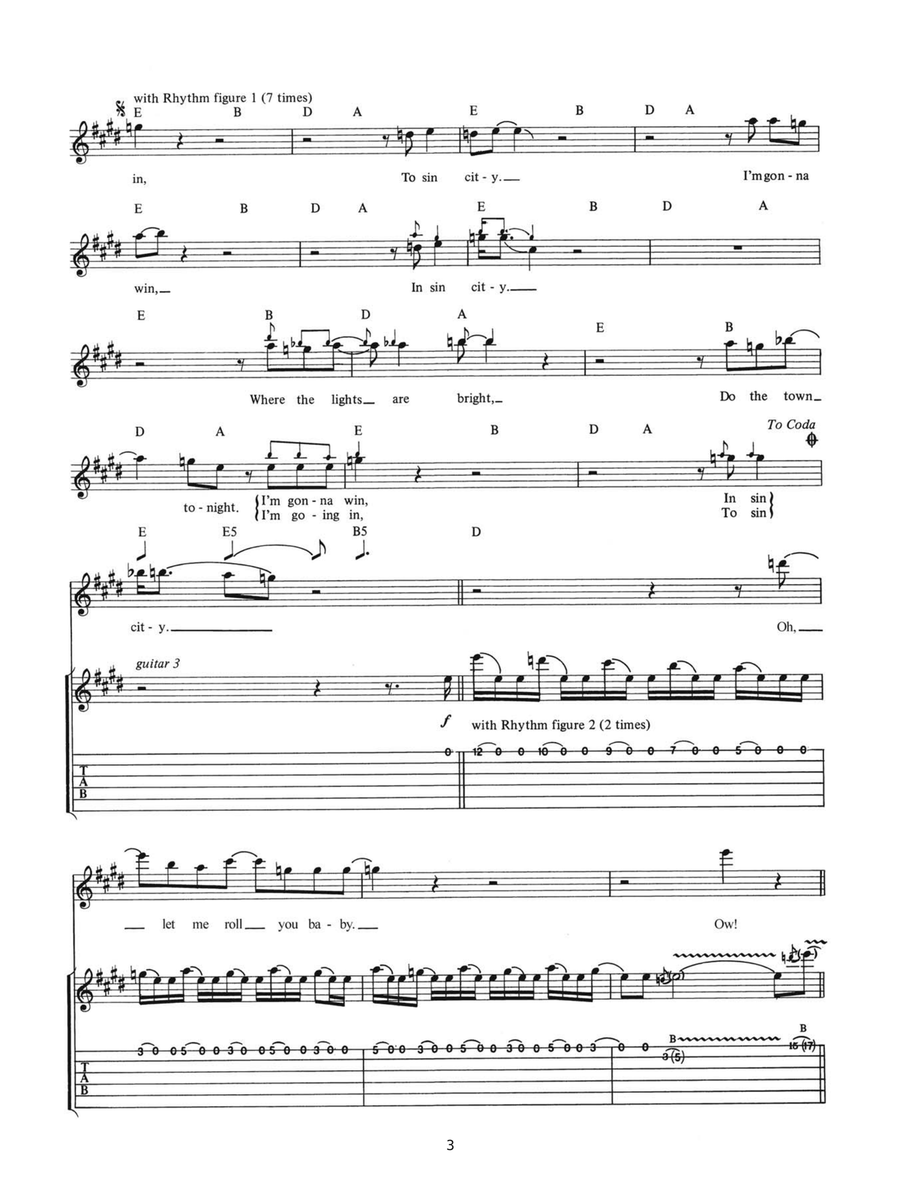 Sin City Sin City Guitar Tablature scores gallery preview page 3